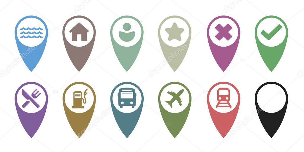Set of GPS icons stock illustration