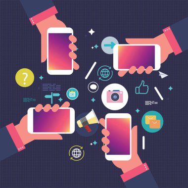 Dijital mobil pazarlama stok illüstrasyon