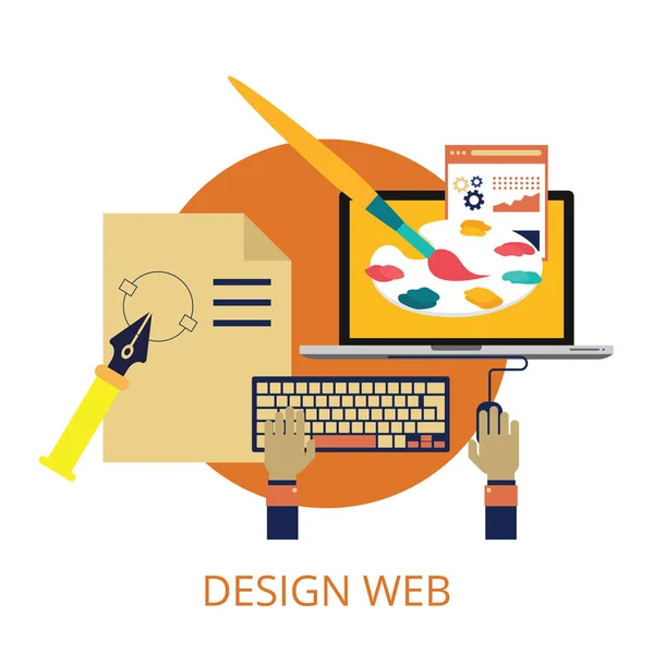 Desarrollo web concepto de ilustración plana — Vector de stock