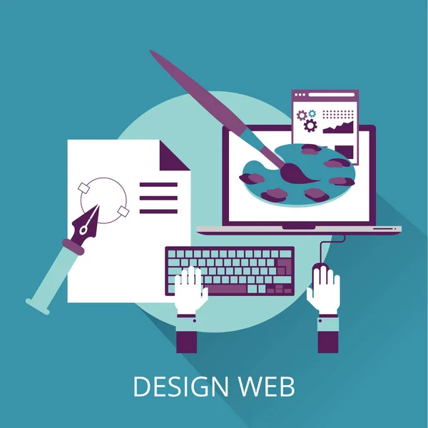 Desarrollo web concepto de ilustración plana — Vector de stock