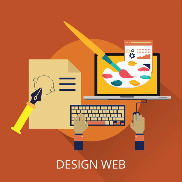 Web development flat illustration concept — Stock Vector
