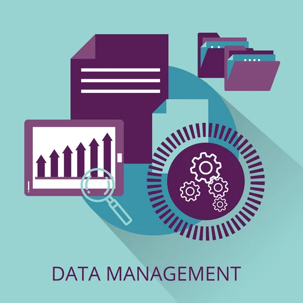 Grandi icone di gestione dei dati — Vettoriale Stock