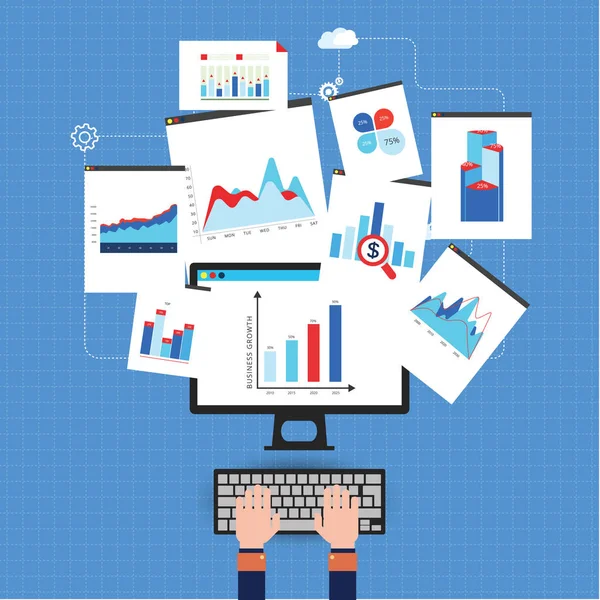 İş insanlar analitik iş grafik ve web Seo