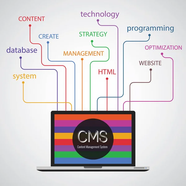 Sistema de gestión de contenidos CMS — Vector de stock