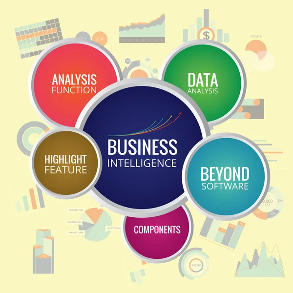 Аналіз бази даних бізнес-аналітики — стоковий вектор