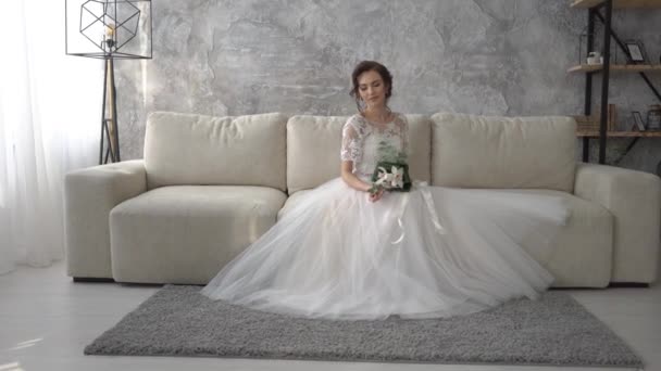 Très Belle Mariée Avec Bouquet Mariage — Video