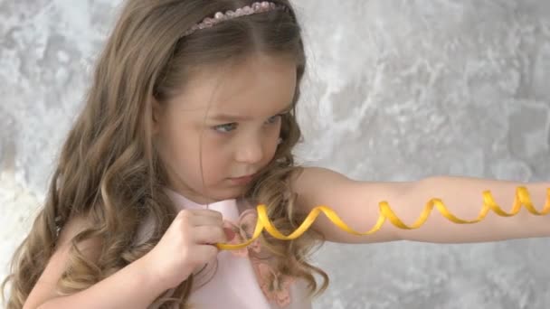 Young Girl Playing Toys — Stock Video