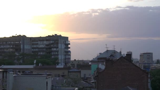 Vista Panorâmica Edifício Telhado Centro — Vídeo de Stock