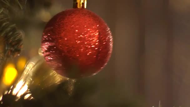 クリスマスツリーブランチのボール — ストック動画