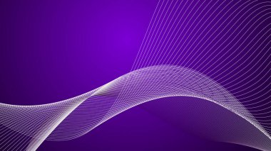 Arkaplan veya sunum için eğri çizgisi olan mor soyut arkaplan duvar kağıdı vektör resmi
