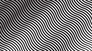 Siyah ve beyaz çizgiler soyut arkaplan dalgalı çizgi modern minimalist vektör tasarım şablonu