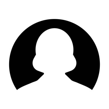 Kullanıcı simge vektör kadın kişi profili avatar simge daire düz renk glif piktogram illüstrasyon