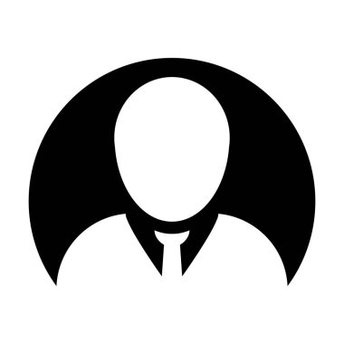 Kişi simge vektör erkek Kullanıcı profili avatar simge daire düz renk glif piktogram illüstrasyon