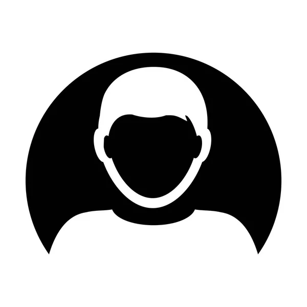 Icône Personne Vecteur Masculin Profil Utilisateur Avatar Symbole Cercle Plat — Image vectorielle