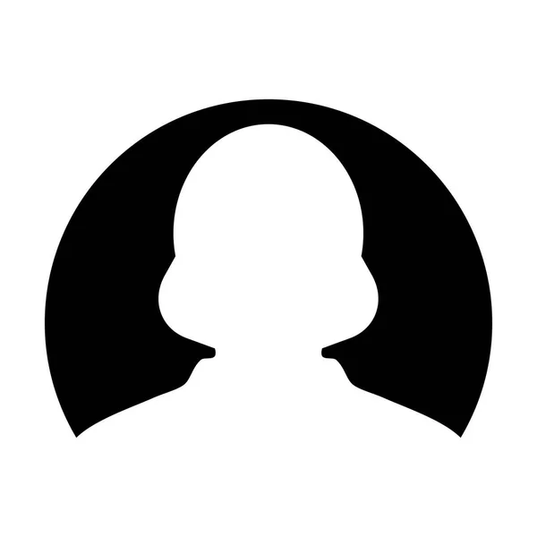 Avatar Icône Vecteur Femme Utilisateur Profil Symbole Cercle Plat Couleur — Image vectorielle