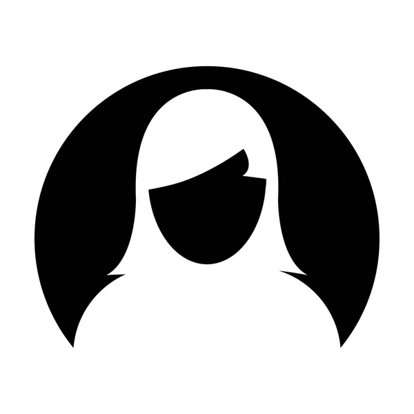 Női Ikon Vektor Felhasználó Személy Profilt Avatar Szimbólum Kör Lapos — Stock Vector