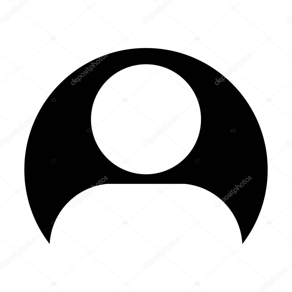 User icon vector male person profile avatar symbol in circle flat color glyph pictogram illustration