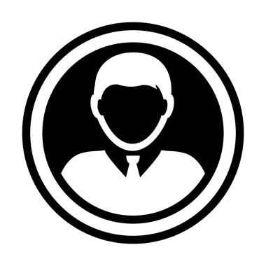 Avatar simge vektör erkek kişi simgesi daire Kullanıcı profili avatar kayıt düz renk glif piktogram çizimde