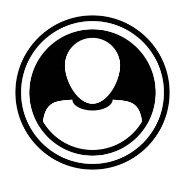 Avatar simge vektör erkek kişi simgesi daire Kullanıcı profili avatar kayıt düz renk glif piktogram çizimde