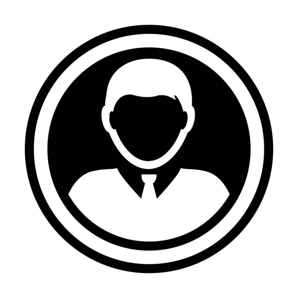 Avatar Icône Vecteur Mâle Personne Symbole Cercle Profil Utilisateur Avatar — Image vectorielle