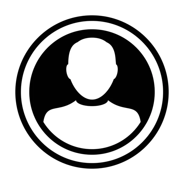 Avatar Icône Vecteur Mâle Personne Symbole Cercle Profil Utilisateur Avatar — Image vectorielle