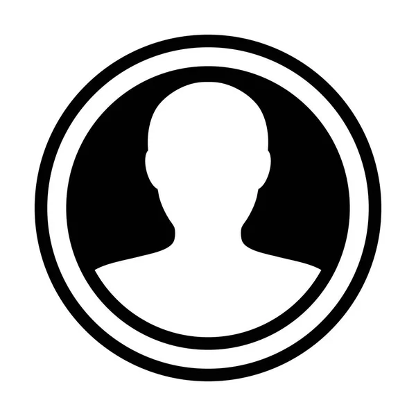 Avatar Icône Vecteur Mâle Personne Symbole Cercle Profil Utilisateur Avatar — Image vectorielle