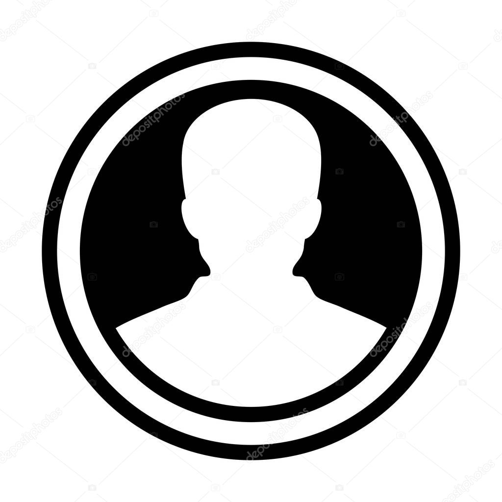 Avatar icon vector male person symbol circle user profile avatar sign in flat color glyph pictogram illustration