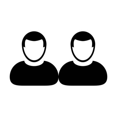 İnsanlar simge vektör erkek grup kişi sembolü avatar için düz renk glif piktogram illüstrasyon iş