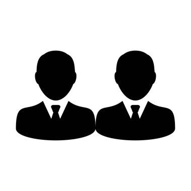 Ağ simge vektör erkek grup kişi sembolü avatar için düz renk glif piktogram illüstrasyon iş