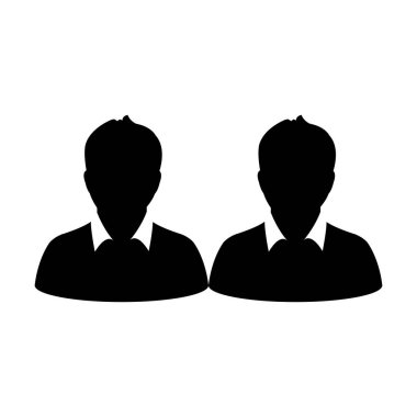 Ağ simge vektör erkek grup kişi sembolü avatar için düz renk glif piktogram illüstrasyon iş