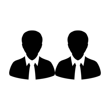 Takım simge vektör erkek grubu kişi sembolü avatar için düz renk glif piktogram illüstrasyon iş