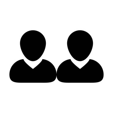 Toplantı simge vektör erkek grup kişi sembolü avatar için düz renk glif piktogram illüstrasyon iş