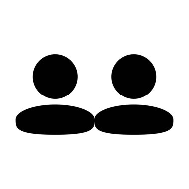 İstemci simge vektör erkek grubu kişilerin sembol düz renk glif piktogram illüstrasyon iş için avatar