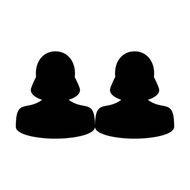 Ağ simge vektör erkek grup kişi sembolü avatar için düz renk glif piktogram illüstrasyon iş