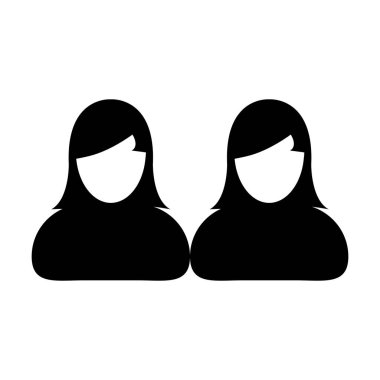 İnsanlar simge vektör erkek grup kişi sembolü avatar için düz renk glif piktogram illüstrasyon iş