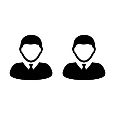 Grup simge vektör erkek kişi düz renk glif piktogram illüstrasyon iş takım yönetimi için avatar simge