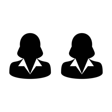 Ağ simge vektör erkek grup kişi sembolü avatar için düz renk glif piktogram illüstrasyon iş takım yönetimi