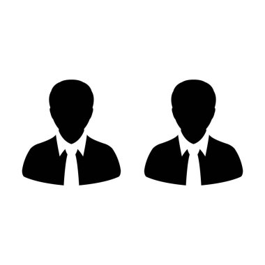 Takım simge vektör erkek grubu kişi sembolü avatar için düz renk glif piktogram illüstrasyon iş yönetim