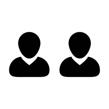 Toplantı simge vektör erkek grup kişi sembolü avatar için düz renk glif piktogram illüstrasyon iş takım yönetimi