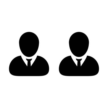 Kişilik ekip çalışması simge vektör erkek grup sembol düz renk glif piktogram illüstrasyon iş takım yönetimi için avatar