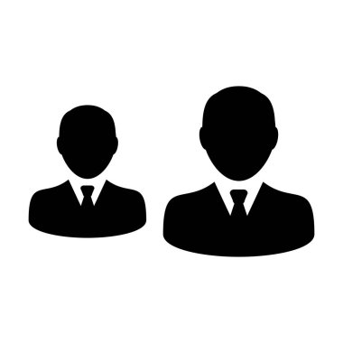 Ağ simge vektör erkek grup kişi sembolü avatar için düz renk glif piktogram illüstrasyon iş takım yönetimi