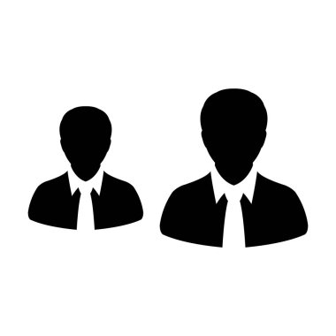 Takım simge vektör erkek grubu kişi sembolü avatar için düz renk glif piktogram illüstrasyon iş yönetim