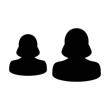 İnsanlar simge vektör erkek grup kişi sembolü avatar için iş takım yönetim düz renk glif piktogram illustratio içinde