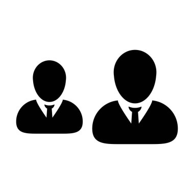 Kişilerin yönetim simge vektör erkek grup sembol düz renk glif piktogram illüstrasyon iş takım için avatar