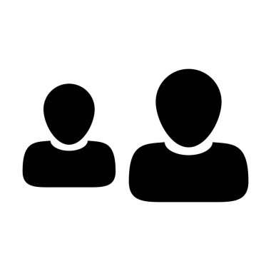 Çalışan simge vektör erkek grubu kişilerin sembol düz renk glif piktogram illüstrasyon iş takım yönetimi için avatar