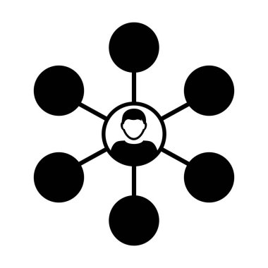 Kişilerin sosyal ağ simge vektör erkek grup sembol düz renk glif piktogram illüstrasyon insanlar bağlantısı için avatar