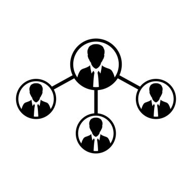 Liderlik simge vektör erkek grup kişi sembolü avatar işletme yönetimi takım düz renk glif piktogram çizimde birden çok paylaşım ağı