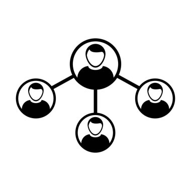 Lider simge vektör erkek grup kişi sembolü avatar işletme yönetimi takım düz renk glif piktogram çizimde birden çok paylaşım ağı