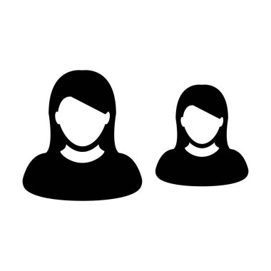 Liderlik simge vektör kadın grubu kişilerin sembol düz renk glif piktogram illüstrasyon iş yönetim ekibi için avatar