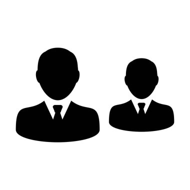 Kişilerin iş insanlar simge vektör erkek grup sembol düz renk glif piktogram illüstrasyon iş yönetim ekibi için avatar